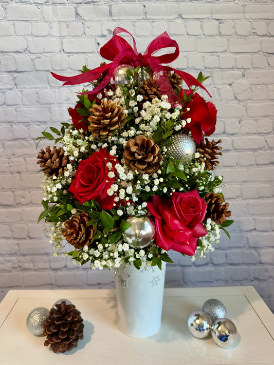 Frosted Rose Holiday Tree